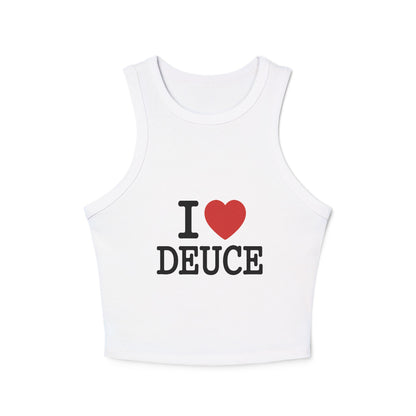I Love Deuce Women's Micro Rib Racer Tank Top, Cute Summer Tank, Gift for Friends, Casual Wear, Weekend Style